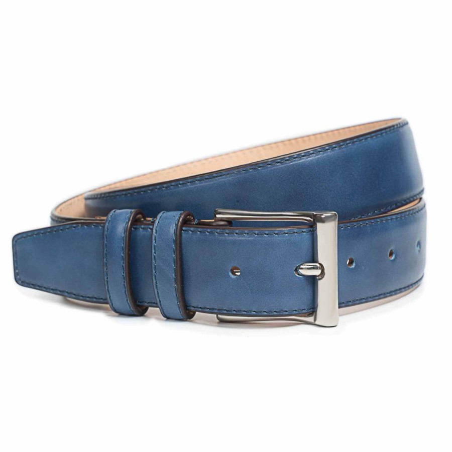 Meermin 104235 - Navy Museum Calf | Men Belts